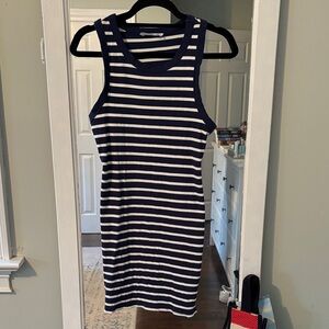 Double Zero Navy and White Striped Mini Dress